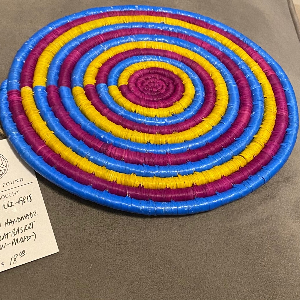 Rwandan Handmade 9” Flatbasket
